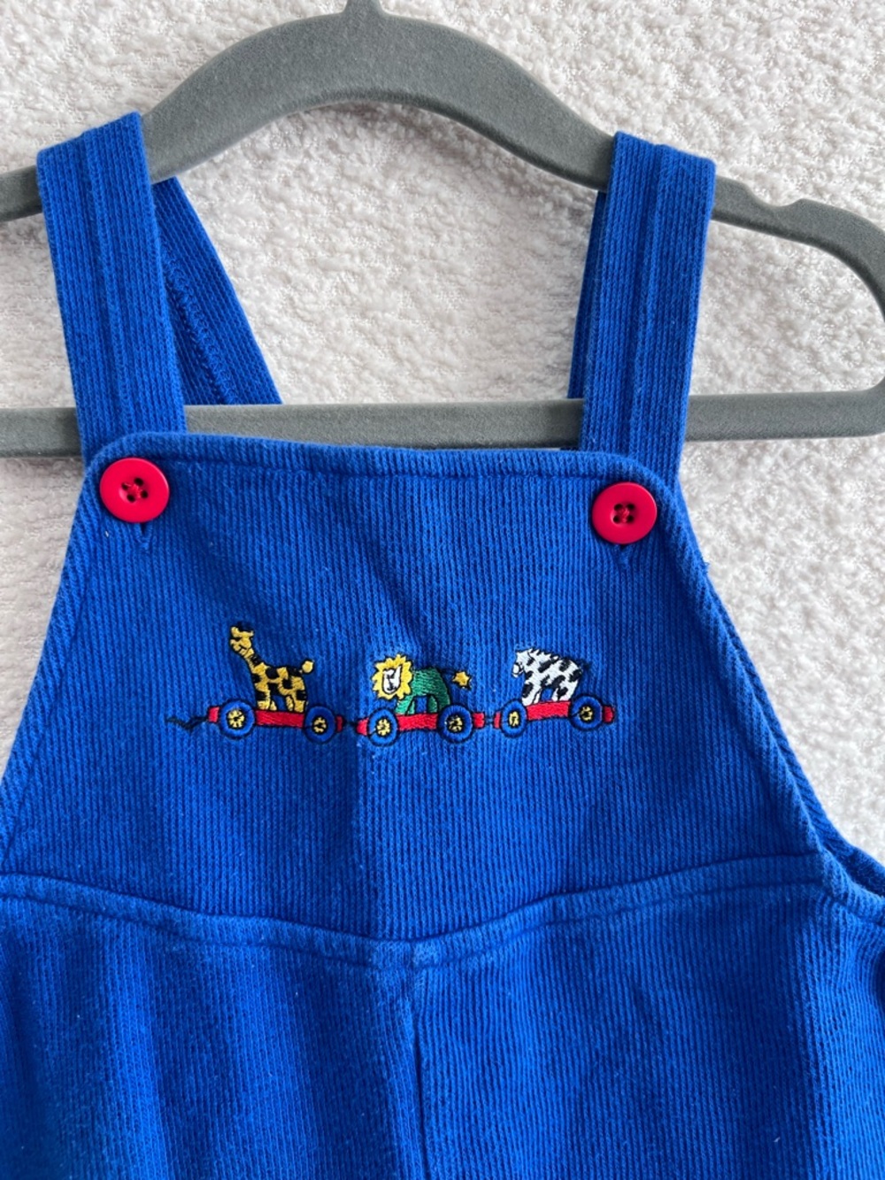 Vintage Retro Infant Blue Red Animals Overalls Lions Size 12 Months - Picture 5 of 9